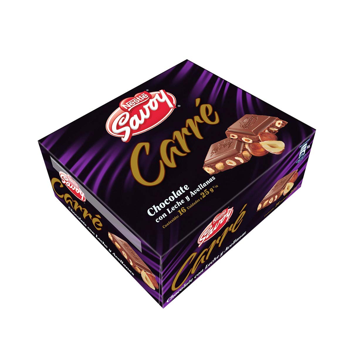 SAVOY CARRÉ Mini Avellanas Chocolate con Leche y Avellanas 16 Unidades de 25 g
