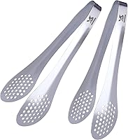 Vista 9 de MSY BIGSUNNY Pinzas de acero inoxidable para bufé, pinzas de cocina resistentes para cocinar y servir (negro, pinzas para servir de 11 pulgadas)