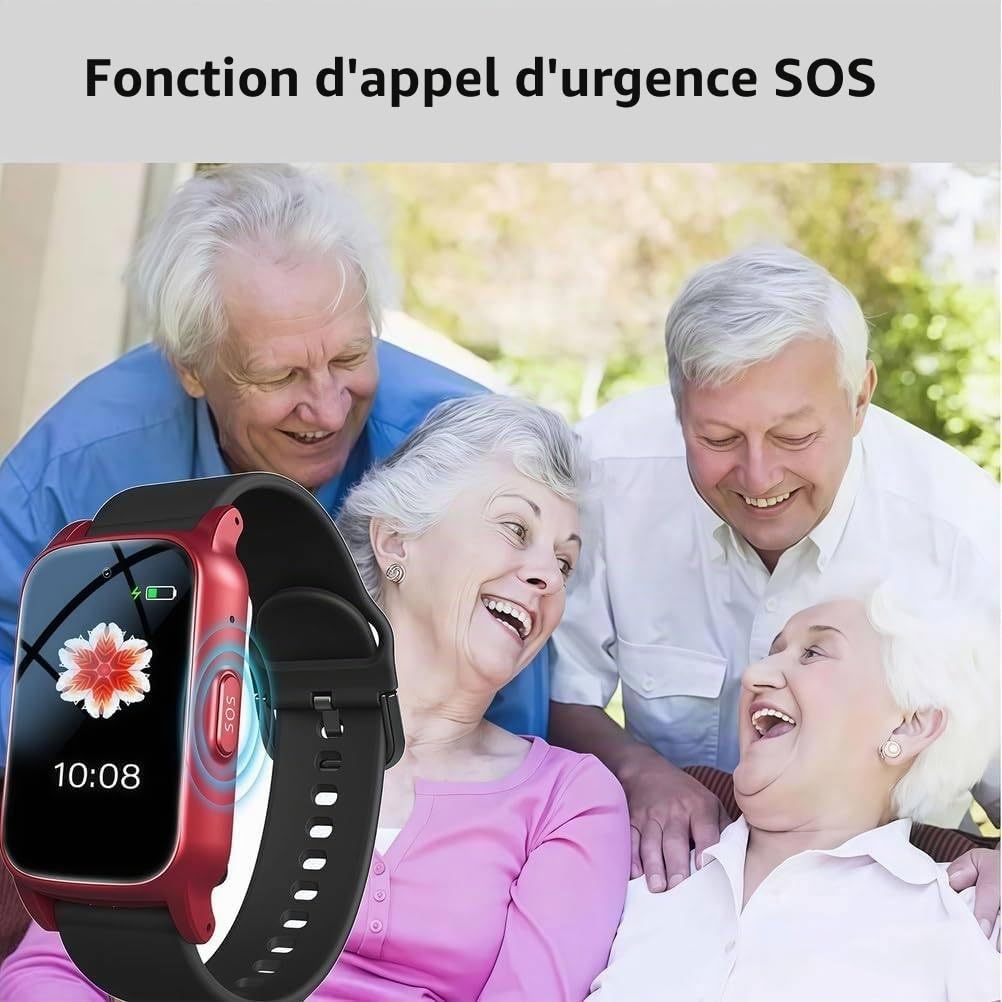 Alarme Anti-Chute pour Personnes âgées, Traceur GPS pour Personnes âgées Atteintes De Démence, Détection De Chute Et Appel d'urgence, Appel Vidéo HD 4g, étanchéité Ip67, Multilingue Black