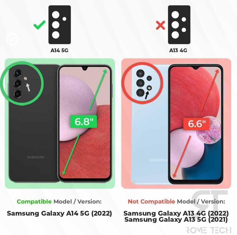 Miniatura 2 de Rome Tech Funda con clip para cinturón para Samsung Galaxy A14 5G SM-A146 Funda de teléfono celular de doble capa a prueba de golpes con soporte -
