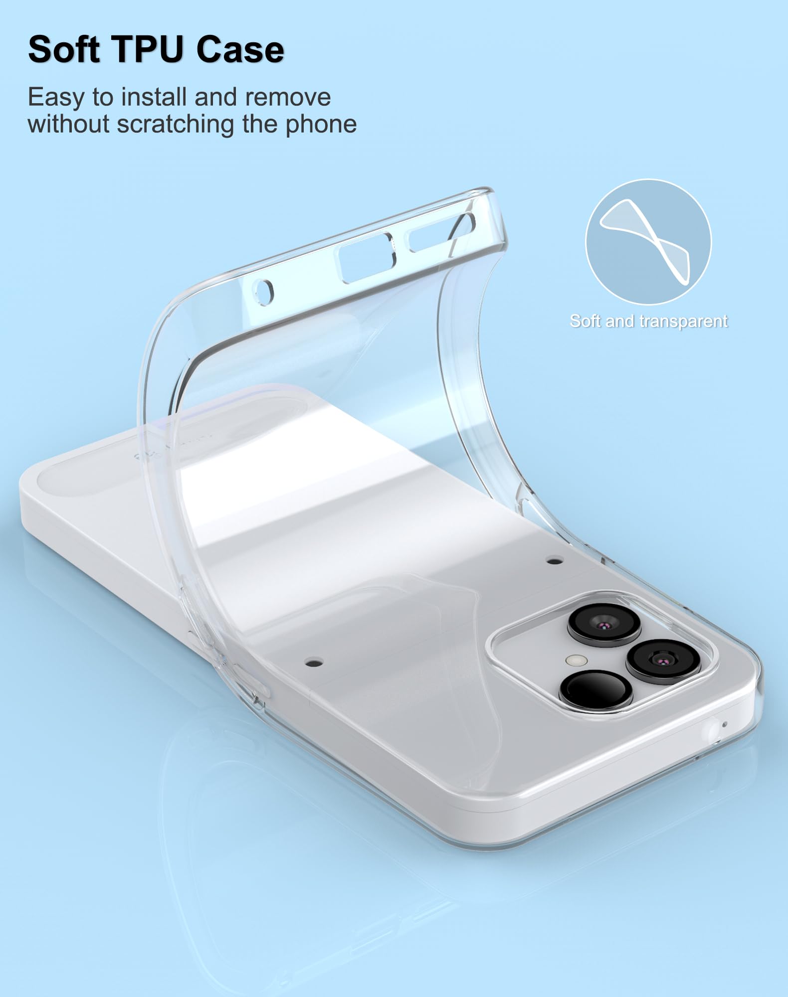 Cover Fairphone 6 Trasparente - Custodia TPU Antiurto Sottile E Flessibile, Wigento