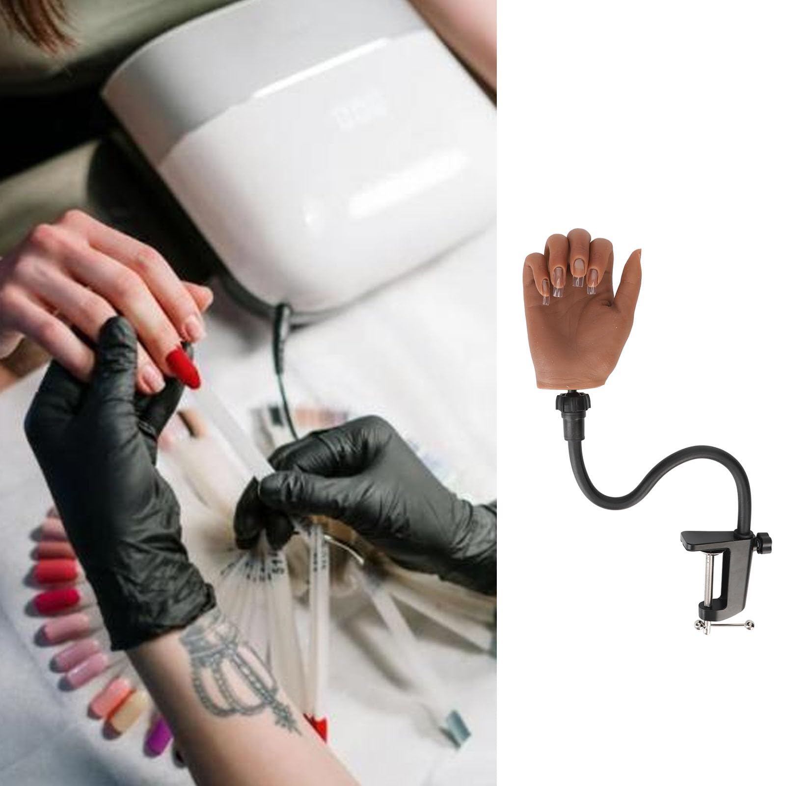 Modèle de Main en Silicone, Ensemble de Mains de Pratique des Ongles, Couverture épaisse pour la Recherche en Acupuncture Médicale (Main gauche)