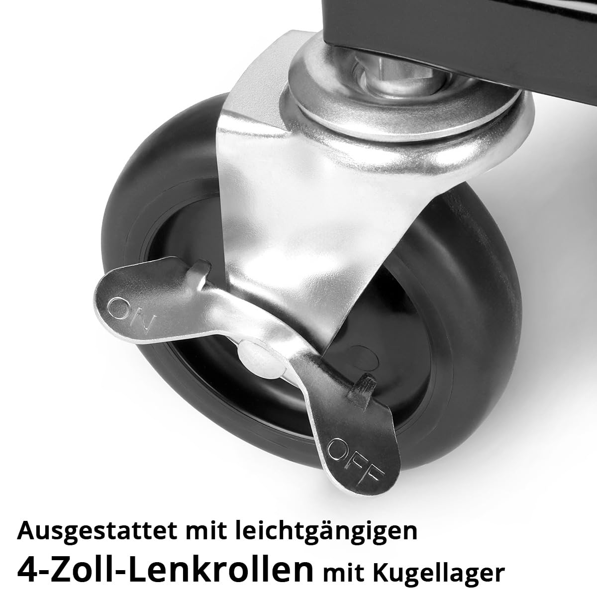 STAHLWERK Werkstatthocker – rollbarer Werkstattsitz MMH-135 ST bis 135 kg | Großer Werkzeug-Organizer mit Schublade und Seitenfächern, Werkstattstuhl und Rollhocker mit 4 Lenkrollen