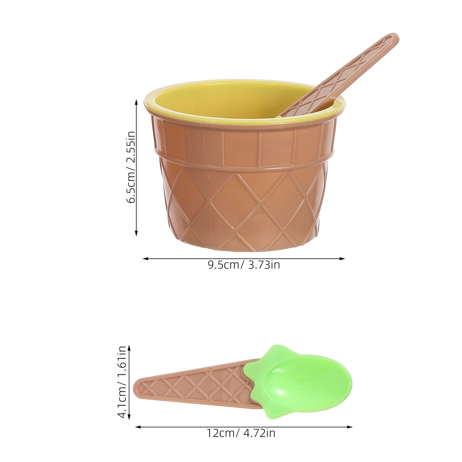 Gadpiparty Ensemble de 24 Bols à Glace Réutilisables en Plastique PP
