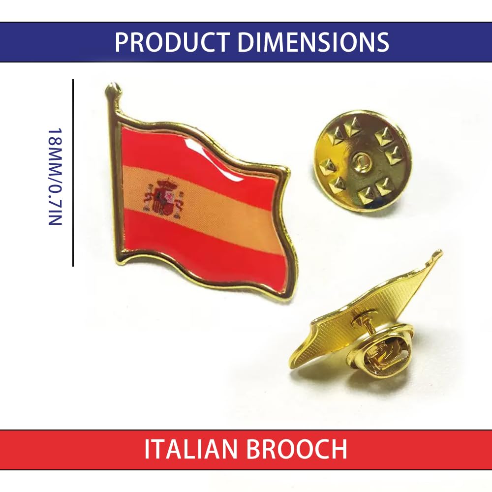 Bandera de España Pin Badge Metal Esmalte Broche Español 10 Piezas