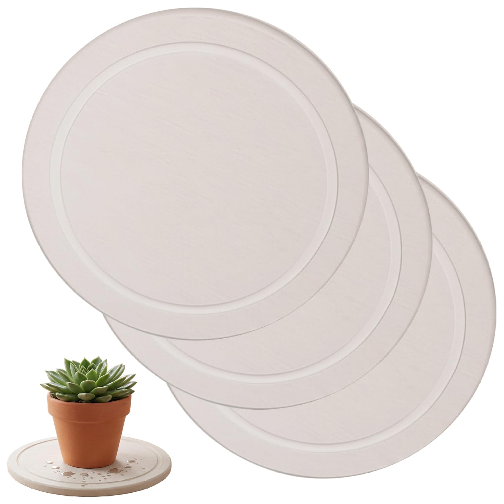 Dessous de verre pour plantes en diatomite de 15,2 cm : lot de 3 soucoupes absorbantes
