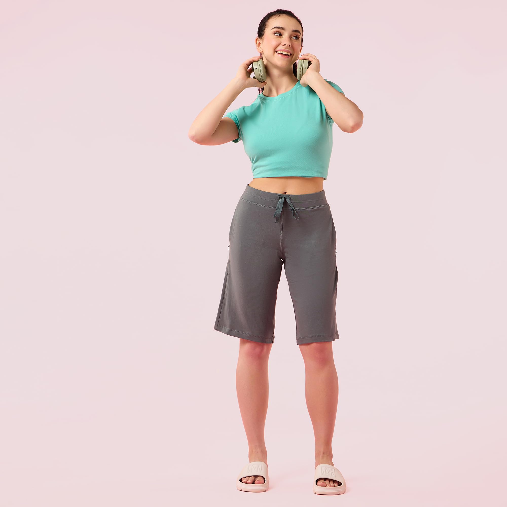 Enamor Women's Boxer Shorts (E044_Cloud Grey_M) - Image 2 thumbnail