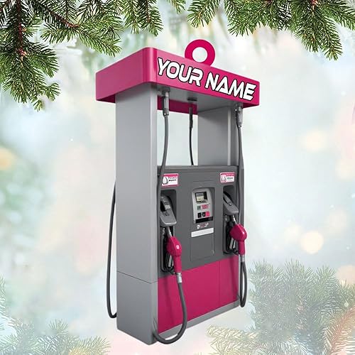 Miniatura 6 de MoonArt Adorno de Navidad con bomba de gas, divertido regalo de bomba de combustible, decoración de gasolinera (1, GPQ1)