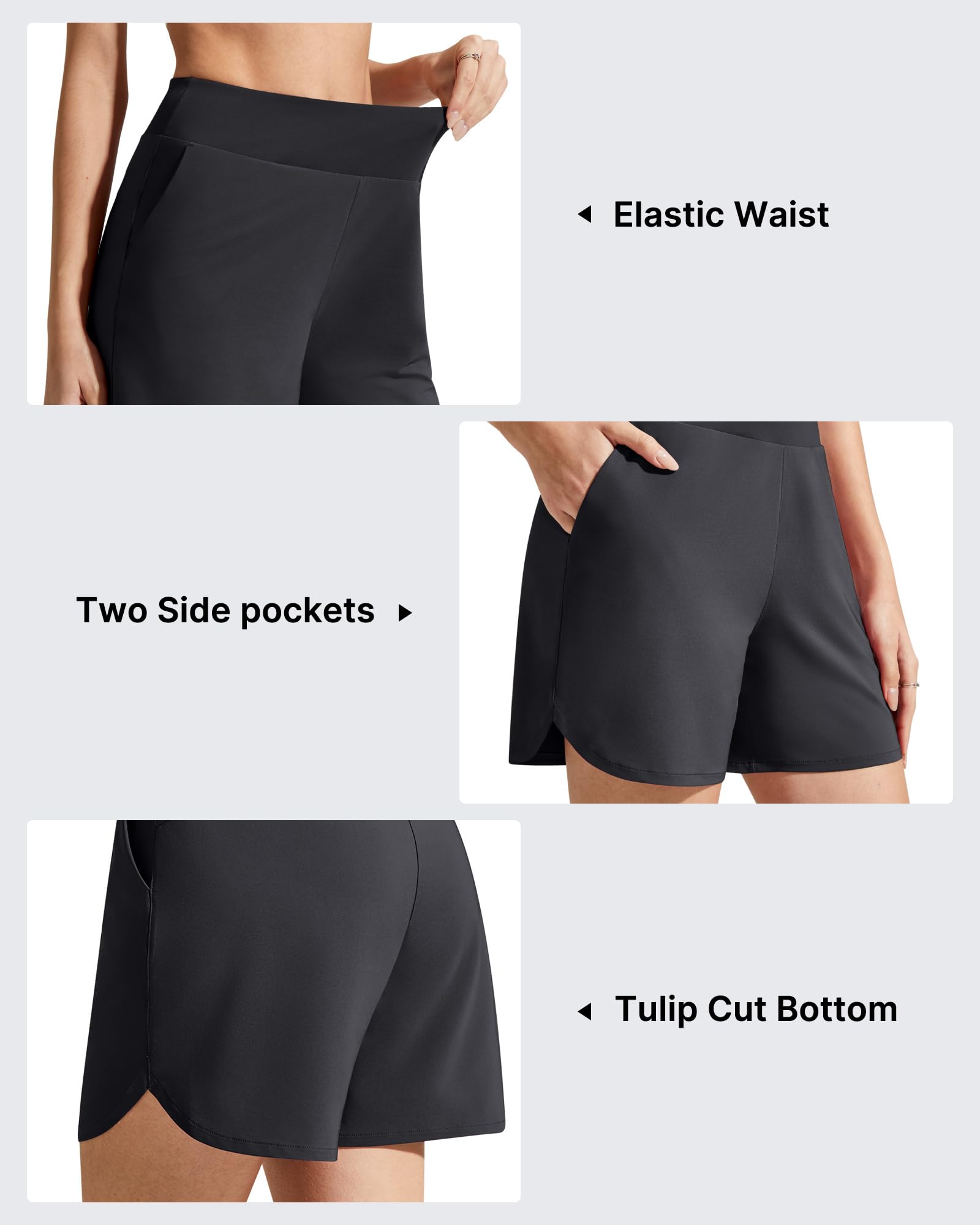 G4Free Sport-Shorts für Damen, hohe Taille, leicht, lässig, Lauf-Shorts, Innenfutter mit Taschen
