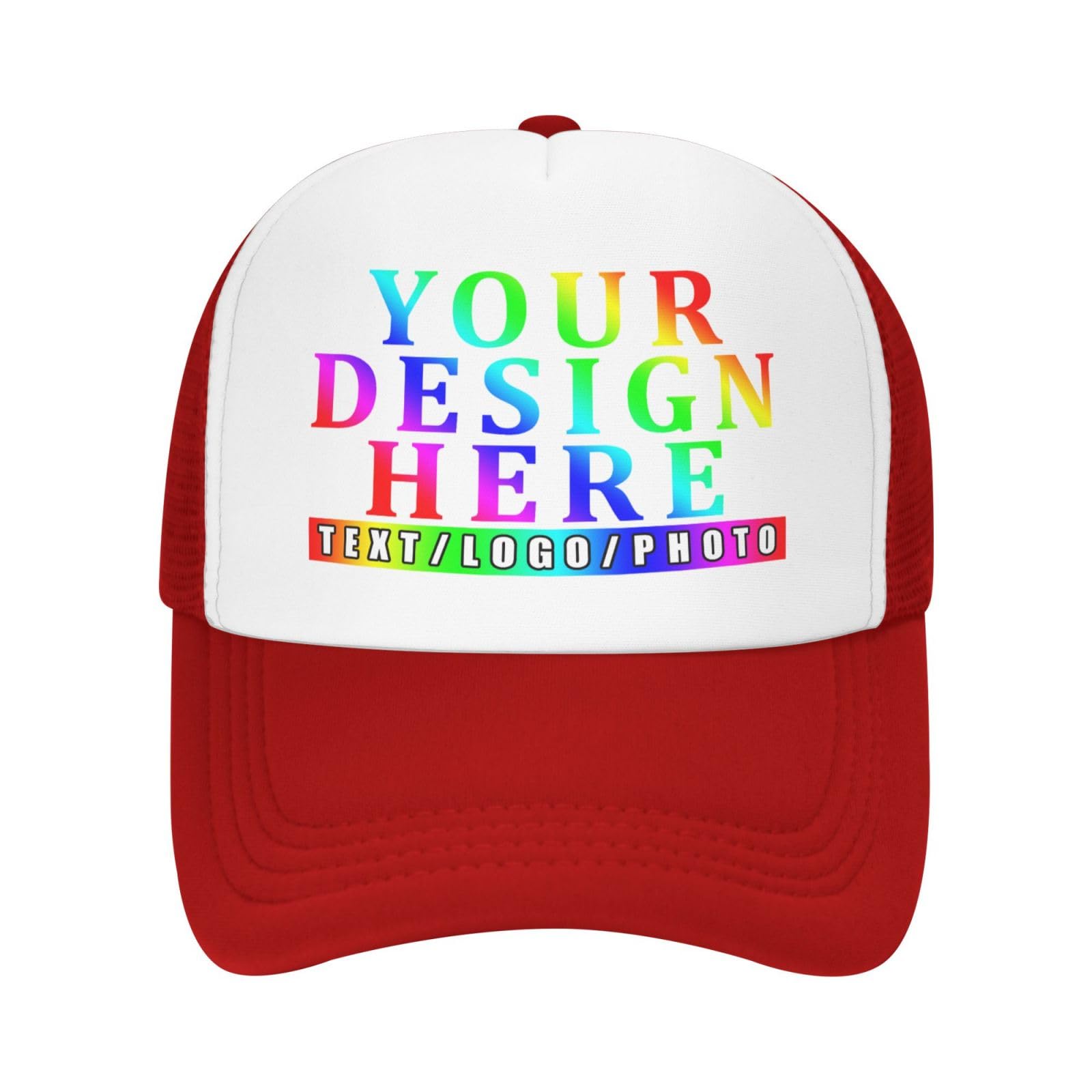 DQHXTK Custom Hat Logo, Personalized Baseball Cap, Customized Kids Sun Hats,Mens Summer Trucker Cap, Outdoor Sport Ponytail Cap, Personalised hat, DAD/Mom Gifts