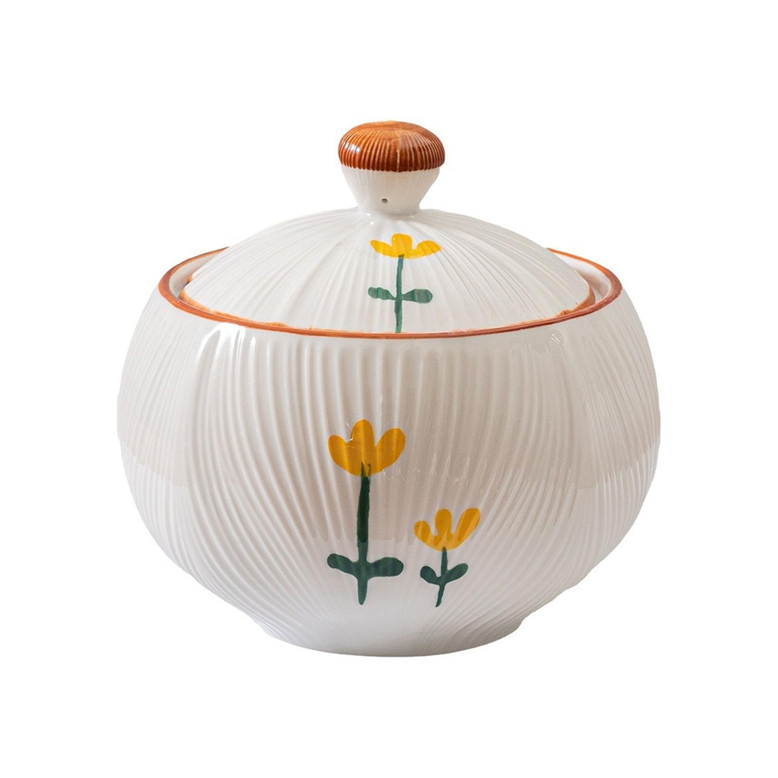 Pentola per Salsa di Soia in Ceramica da Cucina Barattolo for olio in barattolo di strutto in ceramica con coperchio e for la conservazione dell'olio cucchiaio per Uso Cucina(16.5x15.5cm)