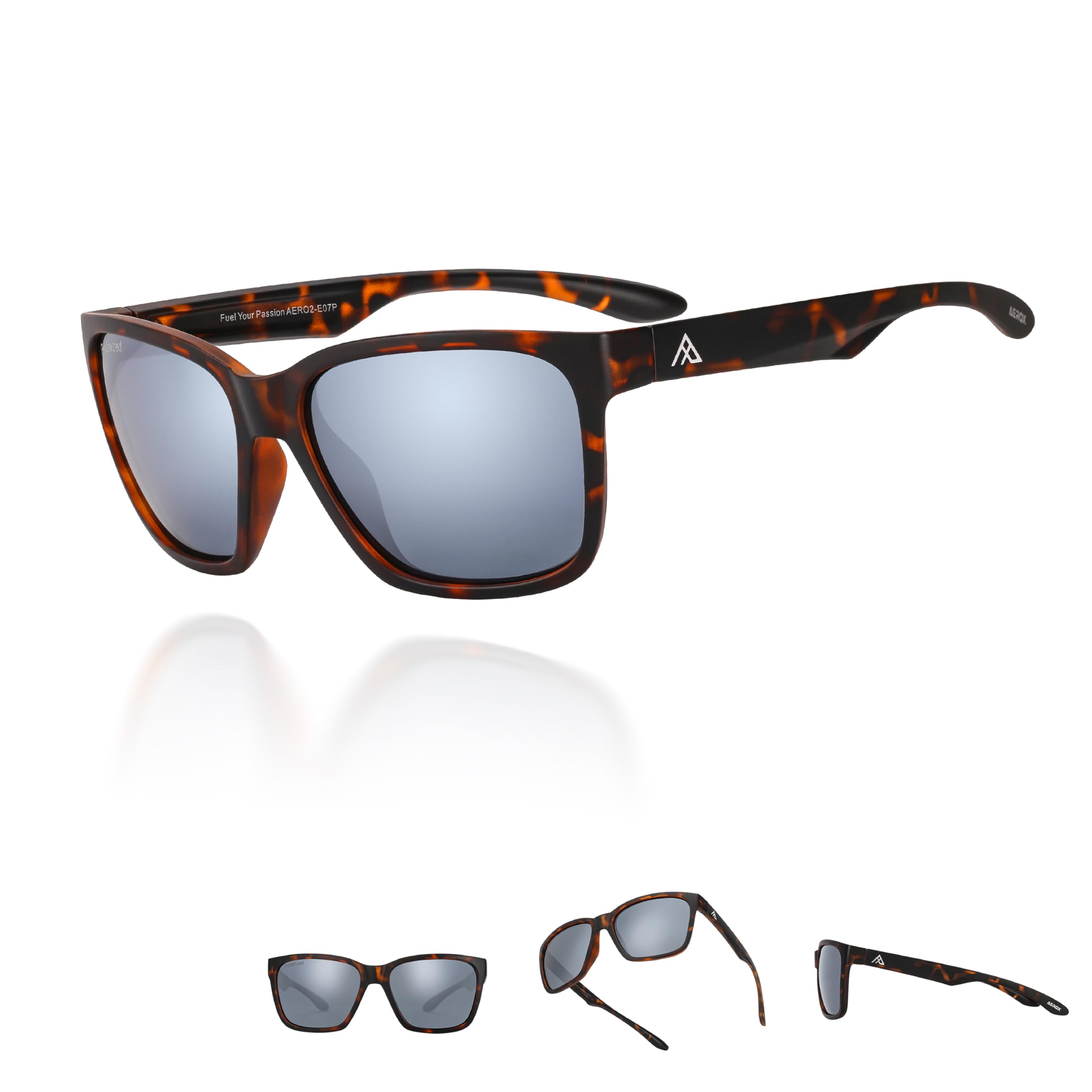 AEROX Gafas de sol polarizadas de ajuste grande para correr, ciclismo, golf y conducción, gafas deportivas con protección UV para hombres y mujeres