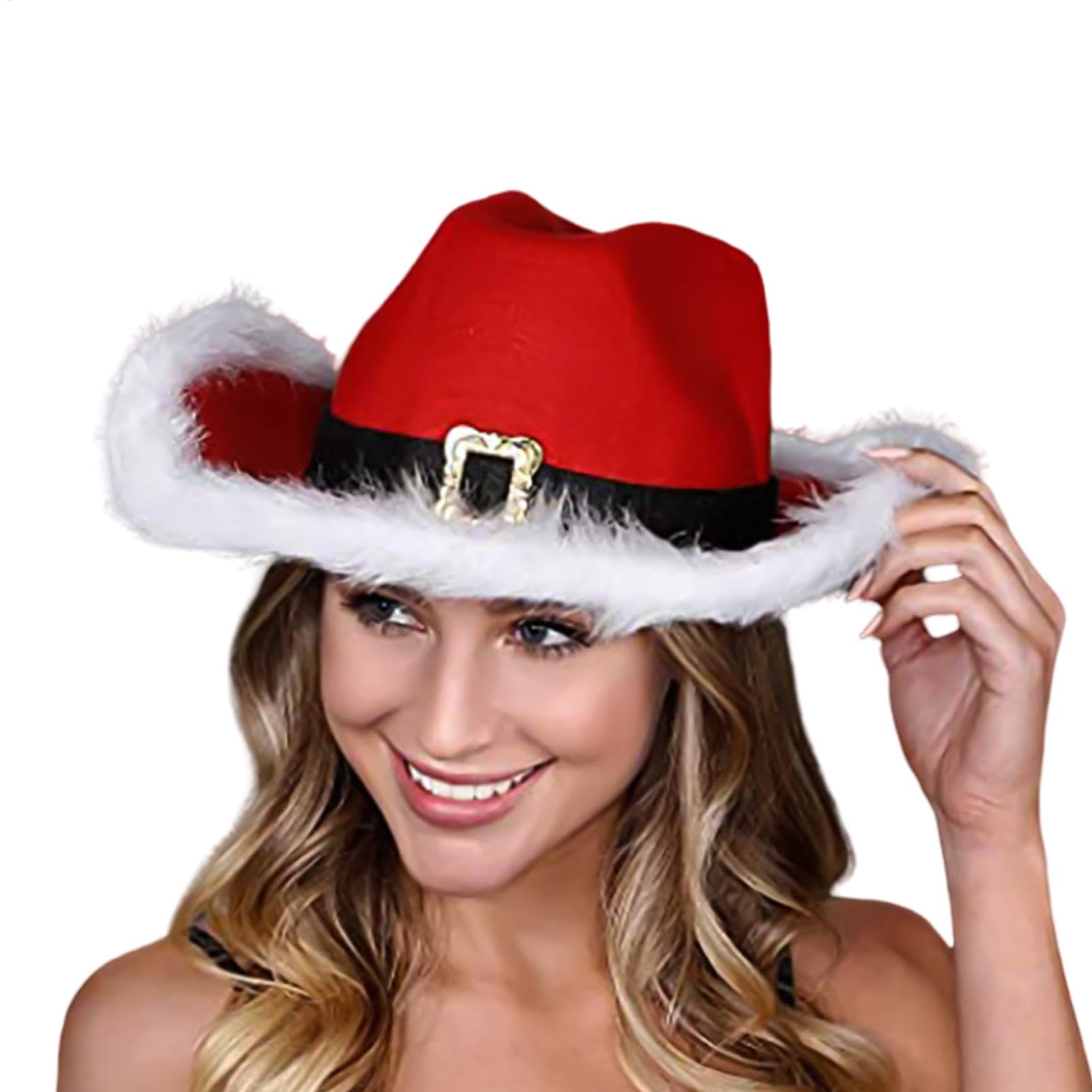 Cappello Da Cowboy Di Natale | Cappello Di Babbo Natale Occidentale
