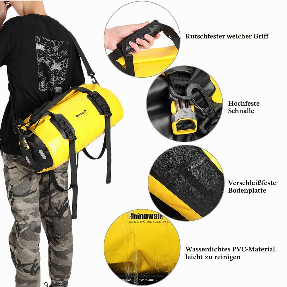 20L wasserdichte Reisetasche Multifunktionales Fahrrad Fahrrad Rücksitz Kofferraumtasche Fahrradträger Packtasche Outdoor Camping Bootfahren Kajakfahren Travelling Beach,Bike Trunk Bag