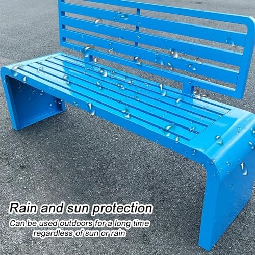 Weatherproof Galvanized Steel Outdoor Bench, 150cm Patio Garden Seat with Comfortable Backrest & Secure Fixing Screw Holes for Durability & Style
