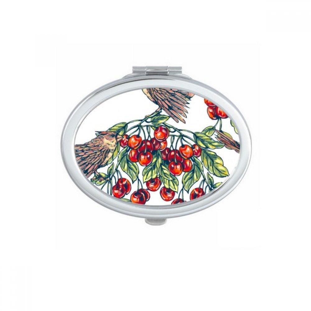Miroir compact de poche à offrir en cadeau mignon, petit miroir de main ovale motif floral