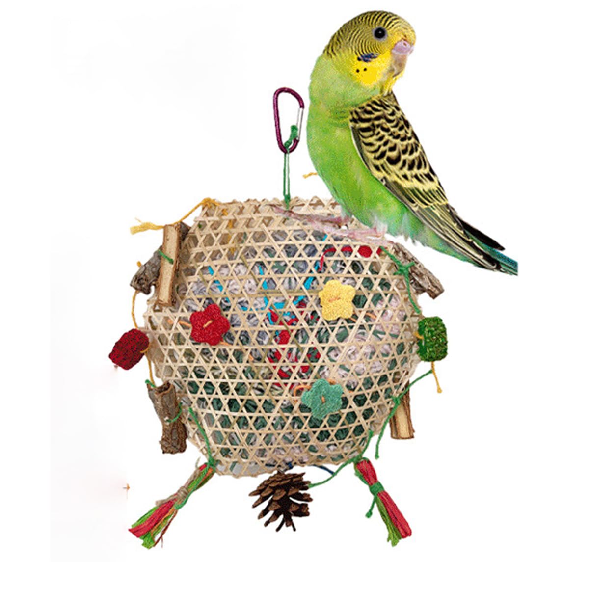 ZYYRSS Parrot Conure Shredding Foraging Hanging Bell Toys for Parakeets Cockatiel, Budgies, Lovebird and Small Birds Cage - Image 2