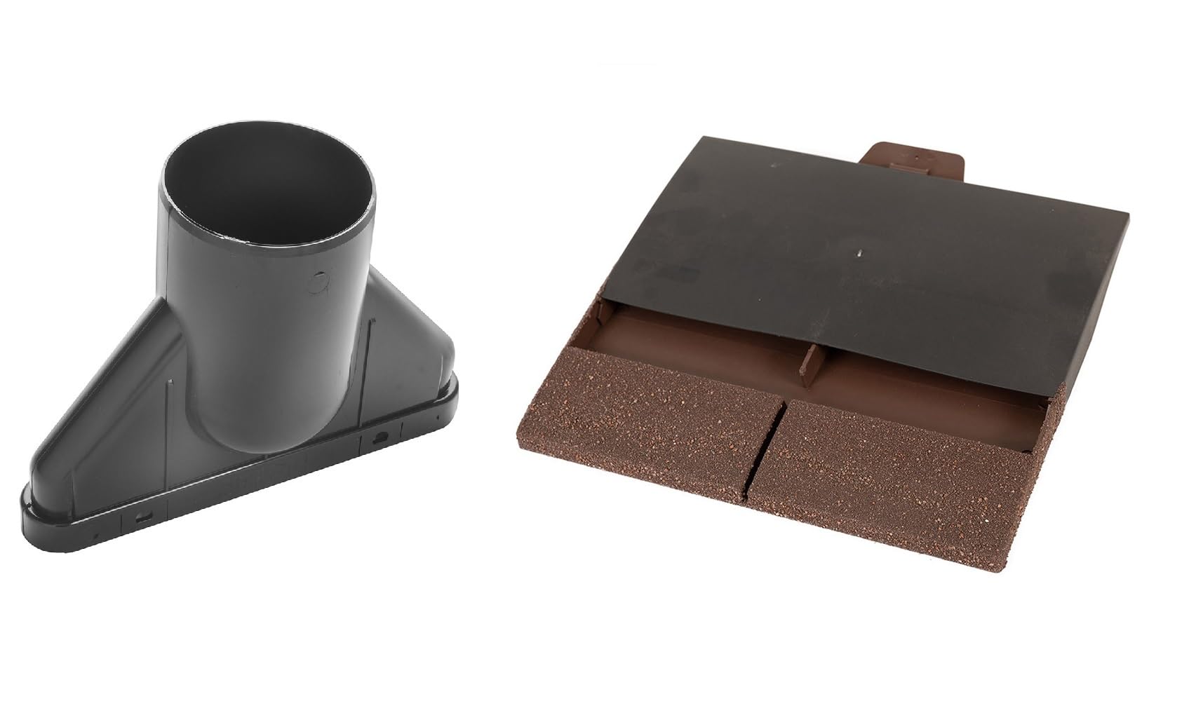 Klober Uni-Plain Tile Vent + Adaptor to 100mm (Brown Granular)