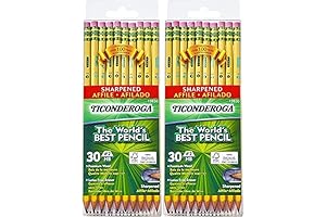 Ticonderoga Pre-Sharpened #2 Pencils, 30 Count (Pack of 2)