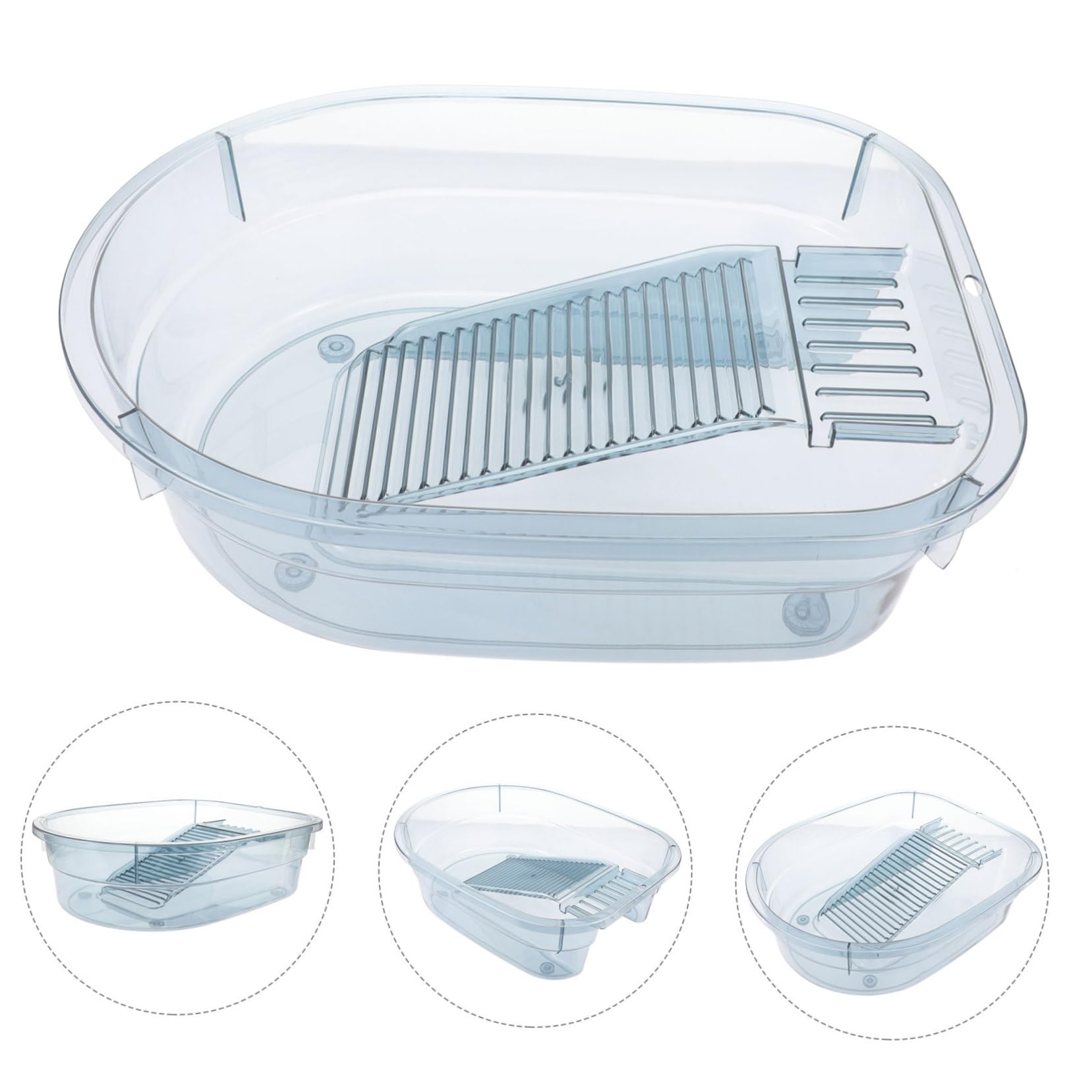 LIFKOME Vaschetta per Lavare i Panni in Plastica Pp con Asse da Lavare Integrato, Facile da Trasportare da Riporre, per Lavanderia Domestica e Dormitorio