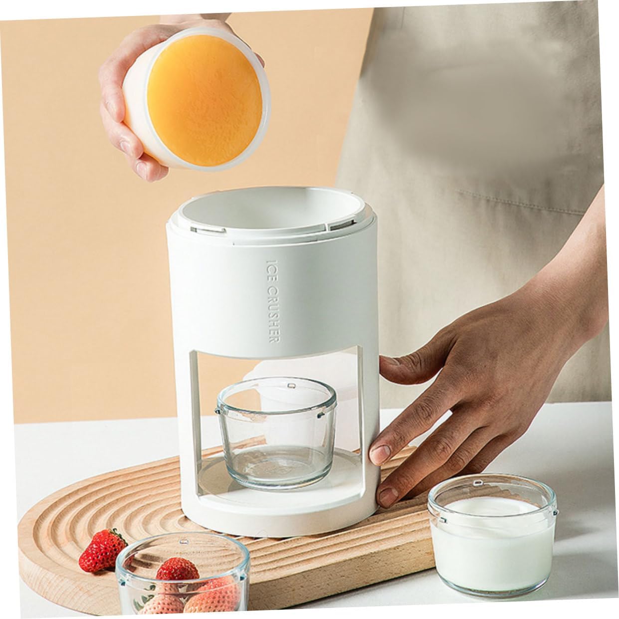 STOBOK Manual Ice Shaver Machine for Home Use Portable Handheld Ice Crusher Detachable Design Slushies and Cold Treats