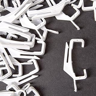 30x White Curtain Extra Valance Track Gliders - Plastic Track/Rail Hooks