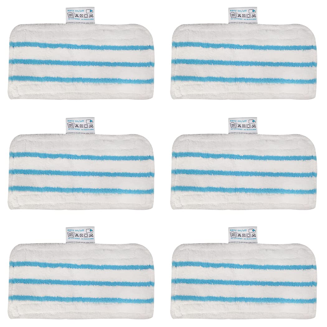 6 Pack Washable Pads Replacement/Compatible for Black + Decker Steam Mop 1600 Series, HSMC1300FX HSMC1321 HSMC1361SGP BDH1855SM BDH1760SM BDH1765SM BDH1720SM BDH1725SM
