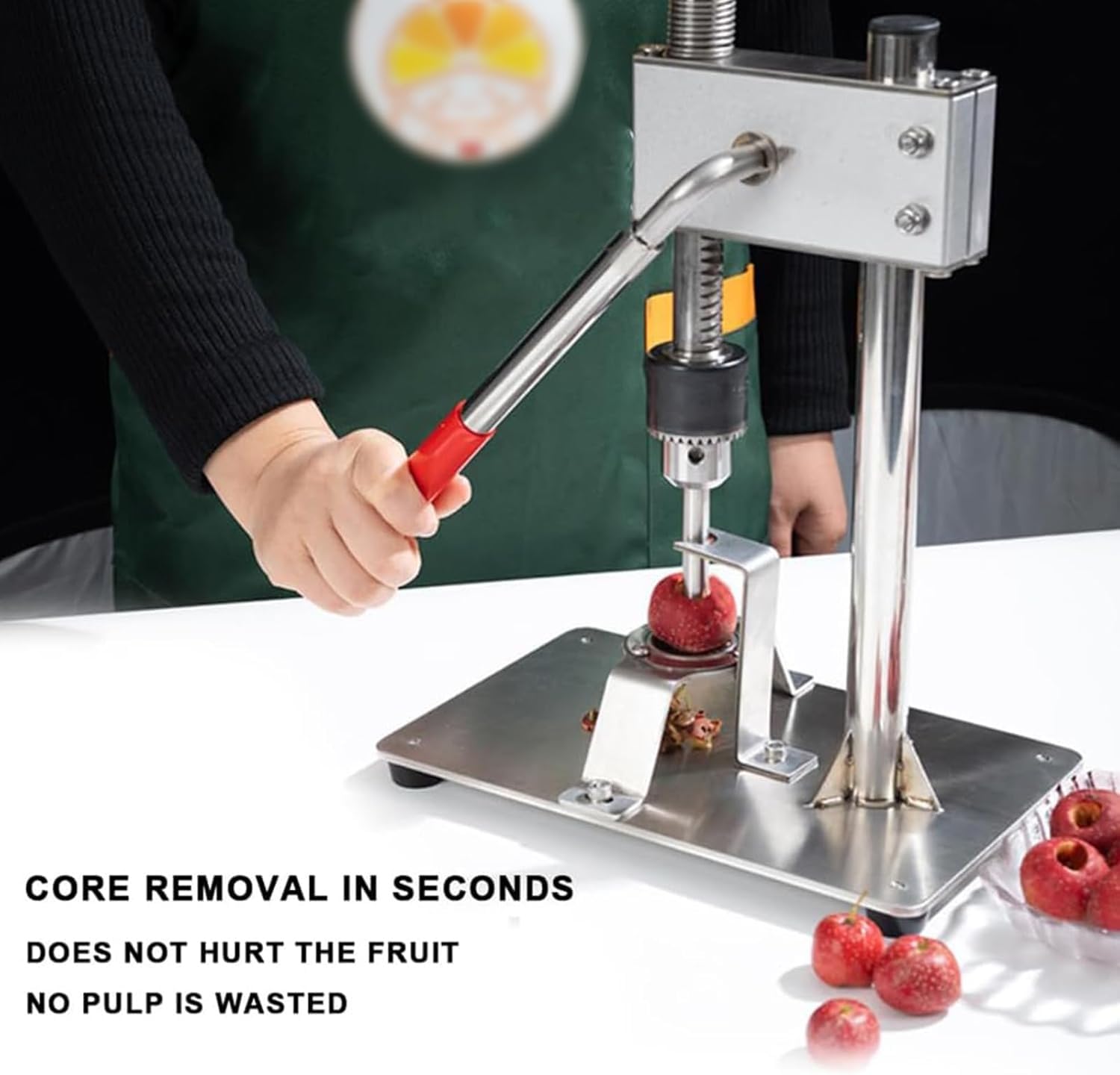 Herramienta manual de descorazonador de espino, removedor de núcleo de fruta de acero inoxidable 304 con 2 cuchillas reemplazables, extracción rápida y precisa del núcleo para azufaifo, manzanas y