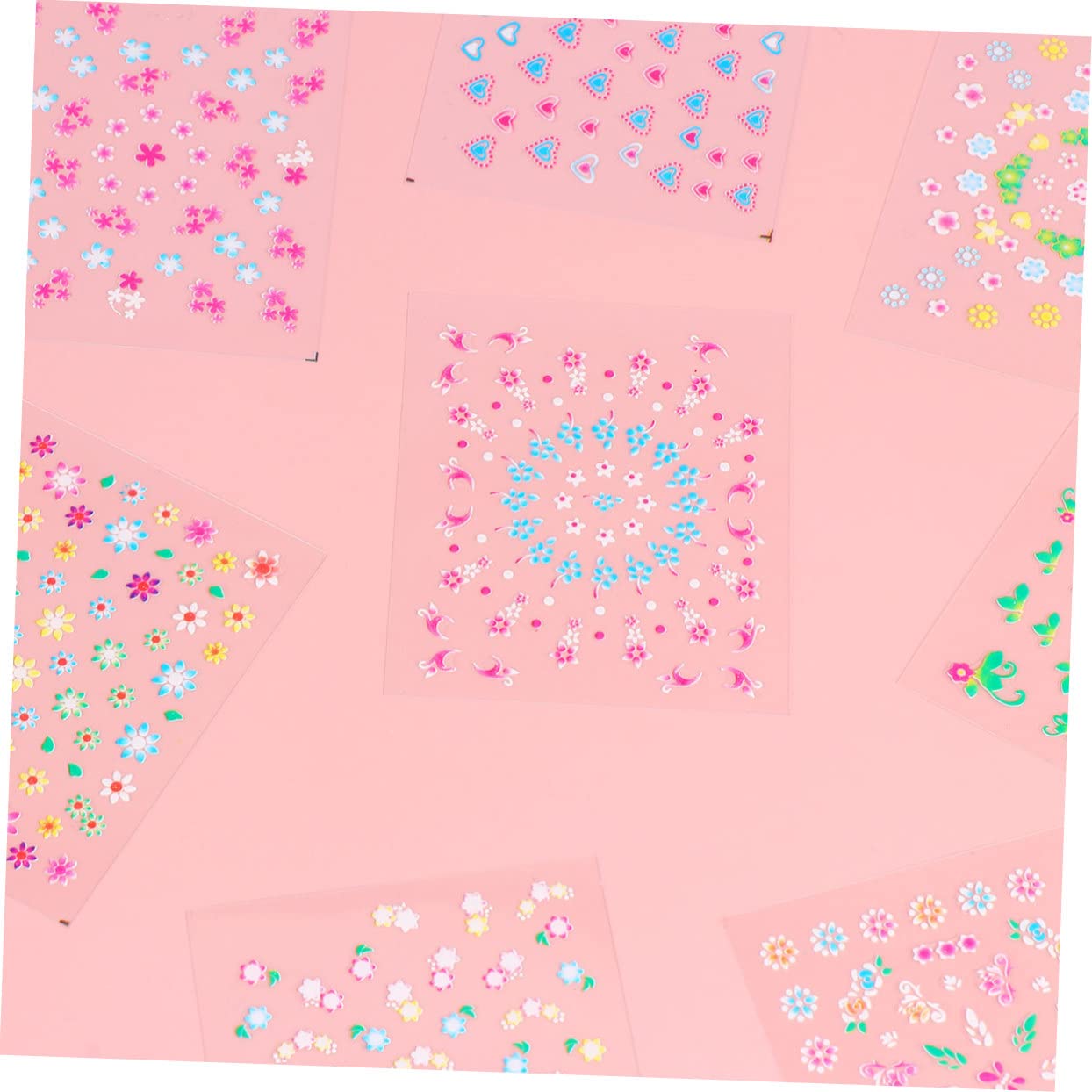 PACKOVE 3 Series Stickers Para Diy Calcomanías De Para Manicura Decoraciones Para Mujeres Y Niñas Negras Coloridas 50 Piezas X 3