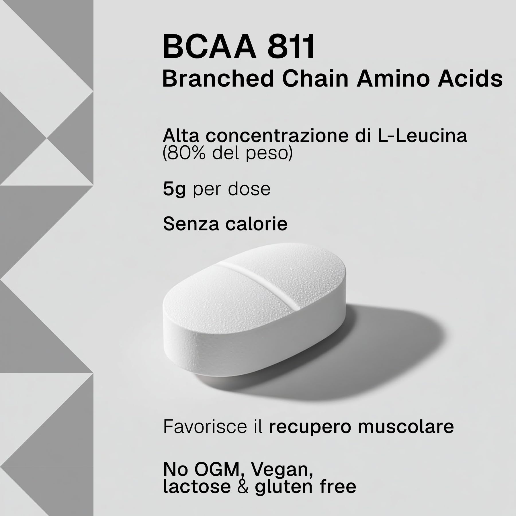 Aminoacidi Ramificati BCAA 8 1 1 500 Compresse RTP – con 4000 mg L-Leucina, L-Isoleucina e L-Valina – Vitamina B6 – Amminoacidi BCAA per Sport, Palestra e Pre Post Workout