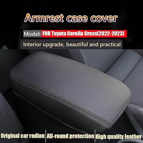 Miniatura 105 de Great-luck Leather Center Console Cover Armrest Pad,Protector Armrest Box Cover Accessories Keep Your Armrest in a More Comfortable Feeling(black