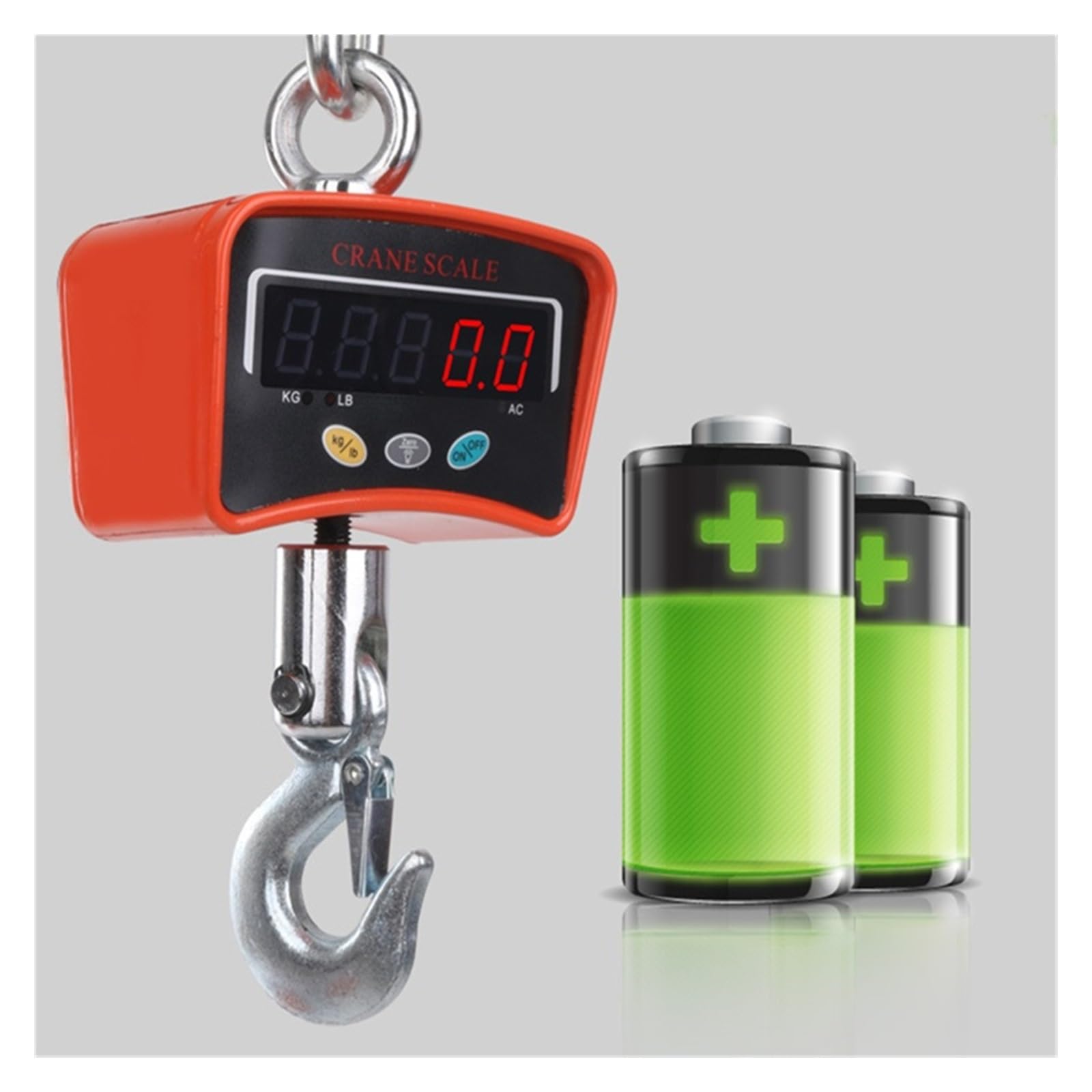Crane Scale, Digital Hanging Scale 500kg Load Heavy Duty Crane Scale LED Display Stainless Steel Hook Industrial Scales,Convenient Operation