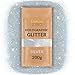 Creative Deco 200g Silber Holographischer Glitzerpulver für Wand-Farbe | Bastel-Glitzer | 0,2mm Glitzer-Pulver | Farbzusätze Nagel-Lack & Epoxid-Harz Zusatz | Perfekt für Kunst Handwerk Schleim & DIY