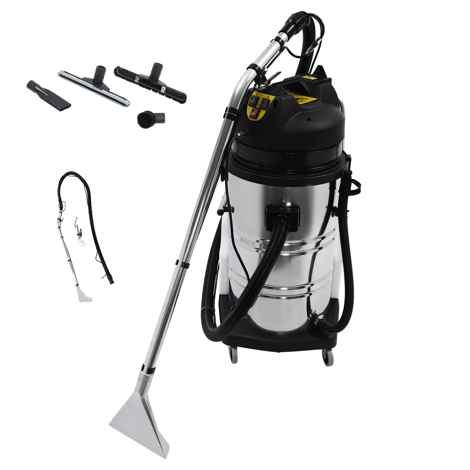 Liffshsy 110V 2110W Portable Carpet Cleaner, 80L/21.13Gal Stainless Steel Carpet Extractor Upholstery Wet Dry Vacuum Cleaner, 3 in 1 Floor Cleaning Machine Carpet Cleaning Machine for Carpet Sofa