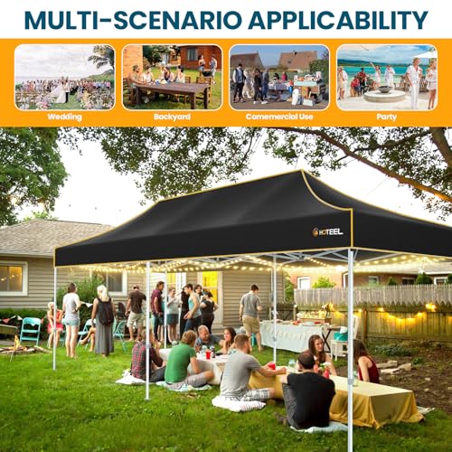 Image of Hoteel 10x20 Pop Up Canopy Tent, Heavy Duty Upgraded Hexagonal Steel Frame