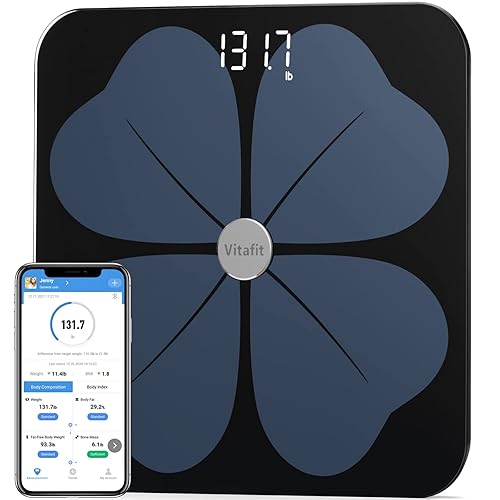 Miniatura 2 de Vitafit Báscula inteligente de grasa corporal con aplicación y báscula de cocina de 33 libras