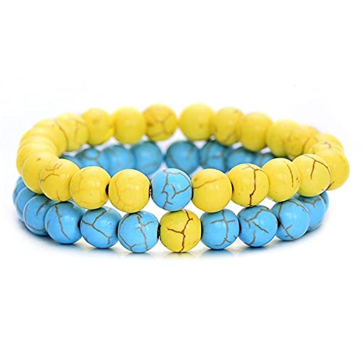 COOLBABY Stone Bead Bracelet Meditation Relaxation Anxiety Bracelet Women's Men's