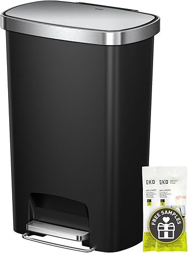 Miniatura 10 de EKO Hudson - Basurero de cocina de 50 litros/13.2 galones con tapa de cierre suave, cubo de basura de acero inoxidable, cubo de basura con