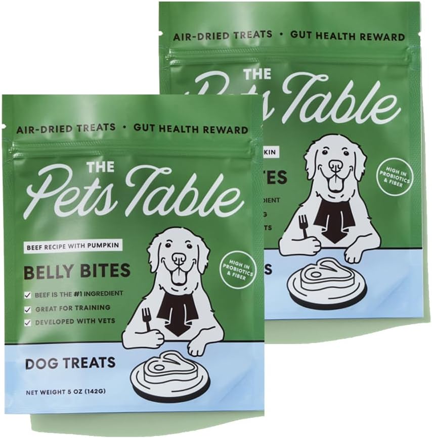 The Pets Table Beef Limited Ingredient Diet Air-Dried Dog Treats, 5-oz Bag (Pack of 2) Beef 5 Ounce (Pack of 2)