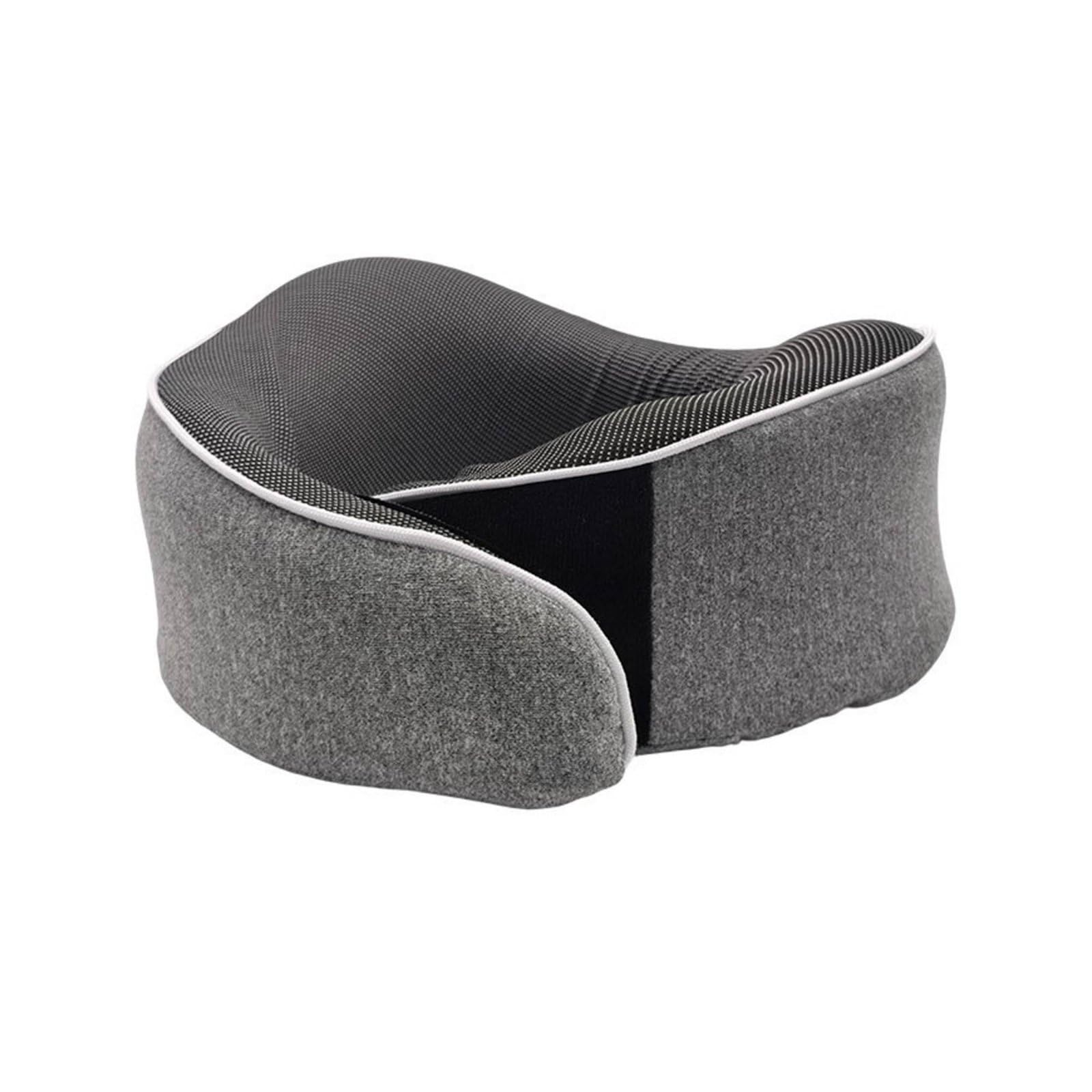 Portable U-Shaped Travel Pillow Includes Carry Case Memory Neck Compressible Cushion Breathable Material For Travelers, Commuters, Office Workers, Car Rides, Gray, With Eva |-image-9