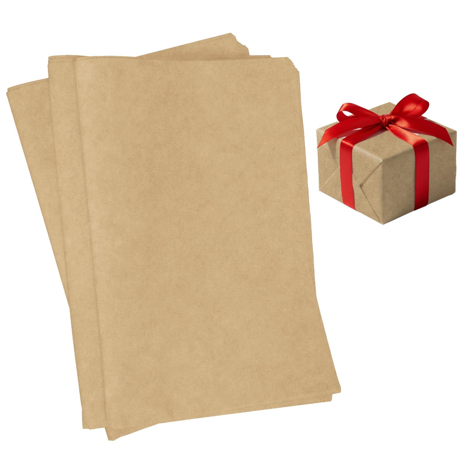 60 Sheets Khaki Tissue Paper, Gift Khaki Tissue Paper Sheets for Wrapping, 35x50cm Art Papers Crafts for Gift Wrapping, DIY Crafts, Birthday Decor, Flower Art