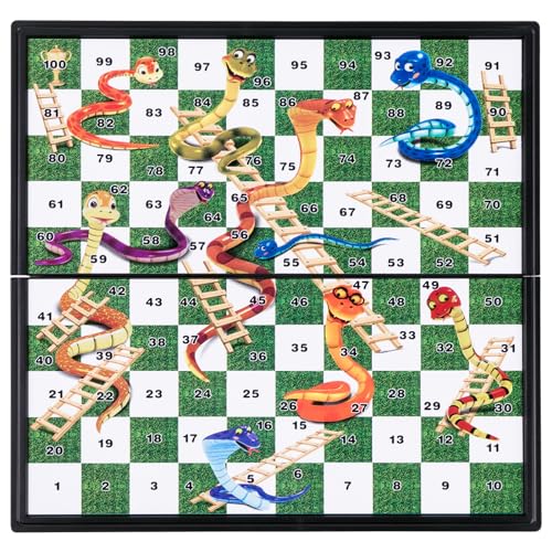 Juego de mesa Snakes and Ladders compacto plegable miniatura 2