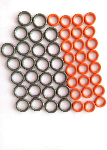 Arandela a presión de 1/4 y 3/8 pulgadas QD juntas tóricas de colores (1/4 pulgadas y 3/8 pulgadas (25+25) paquete de 50 (rojo + gris), acoplador de