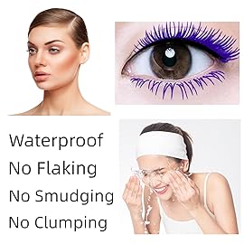 LGSZGDCN 2 PCS Purple Cat eye mascaraColored Makeup Waterproof Fast Dry Eyelashes Curling Lengthening Makeup Eye Lengthening, Lifting, Curling