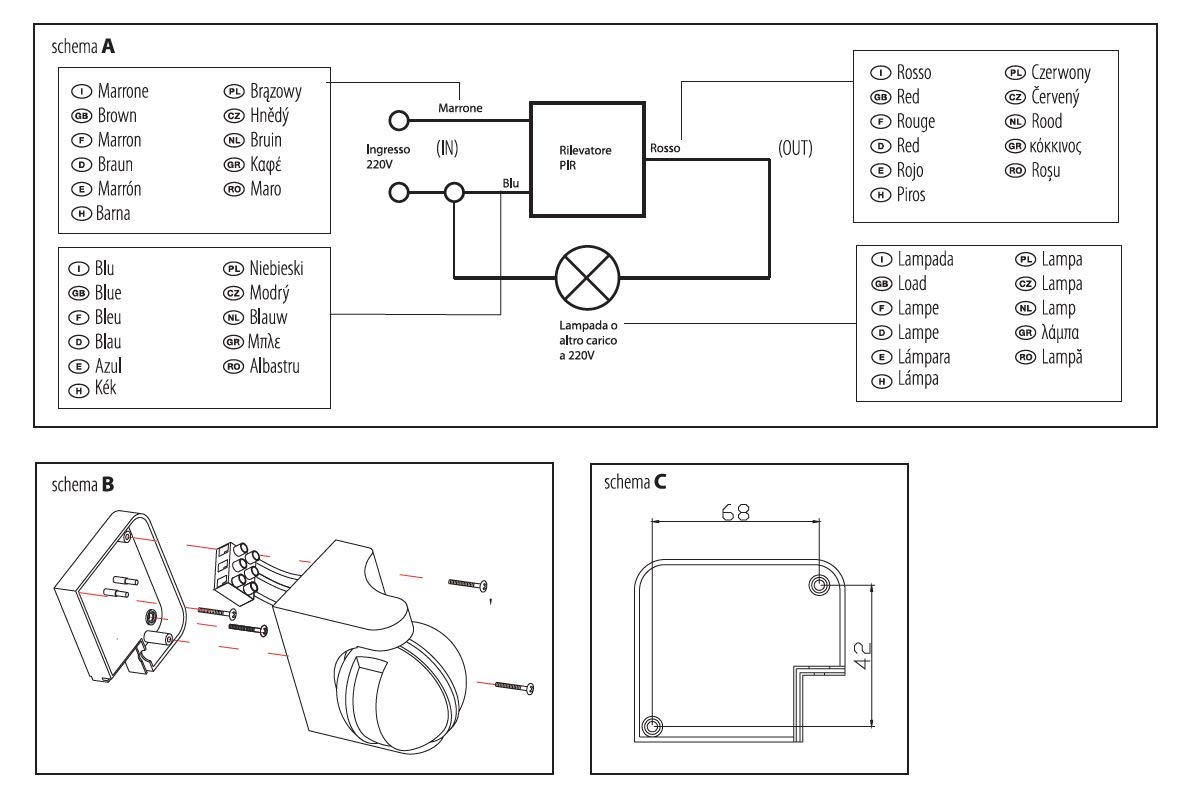 VELAMP MS005 - Sensore di Movimento per Luci Rileva Presenza con Portata 12m/180° Orientabile - Sensore Crepuscolare da Esterno e Interno Impermeabile IP44, Rilevatore a Parete LED Programmabile, Nero