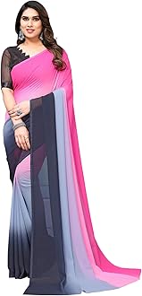 Payal Saree women's Striped Print Georgette Saree with Unstitched Blouse Piece PL_MD_PD8888_2