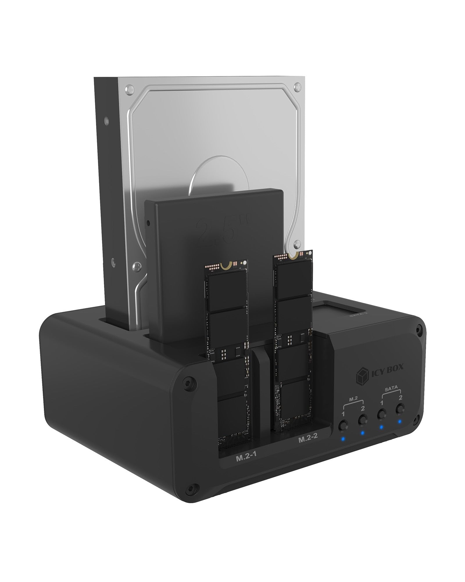 ICY BOX Obudowa 4-Bay SSD, USB-C 10 Gbps, M.2 NVMe i SATA Stacja dokująca