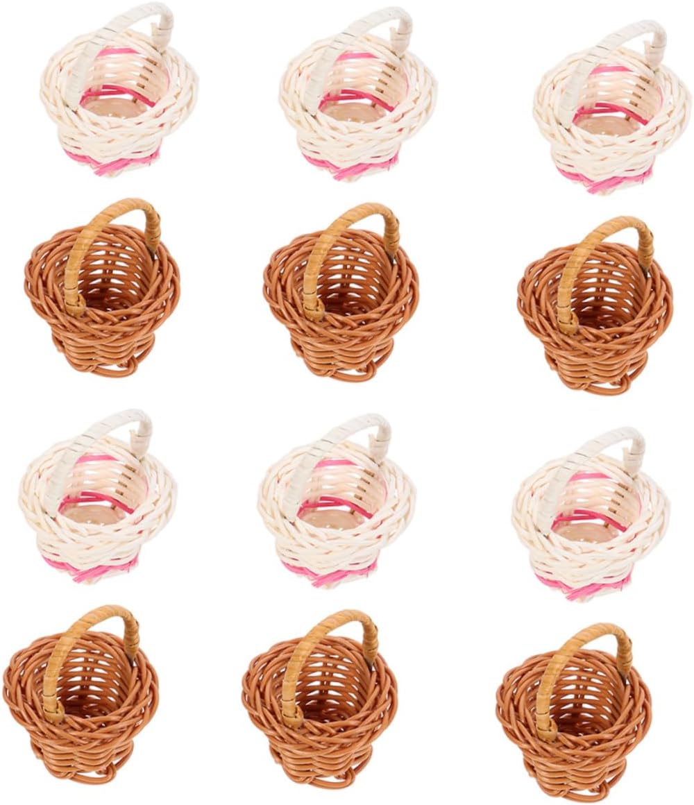 72pcs Miniature Woven Storage Baskets Handles Decorative Mini Baskets for Organizing Home Kitchen and Craft Projects for Flowers Jewelry and Items