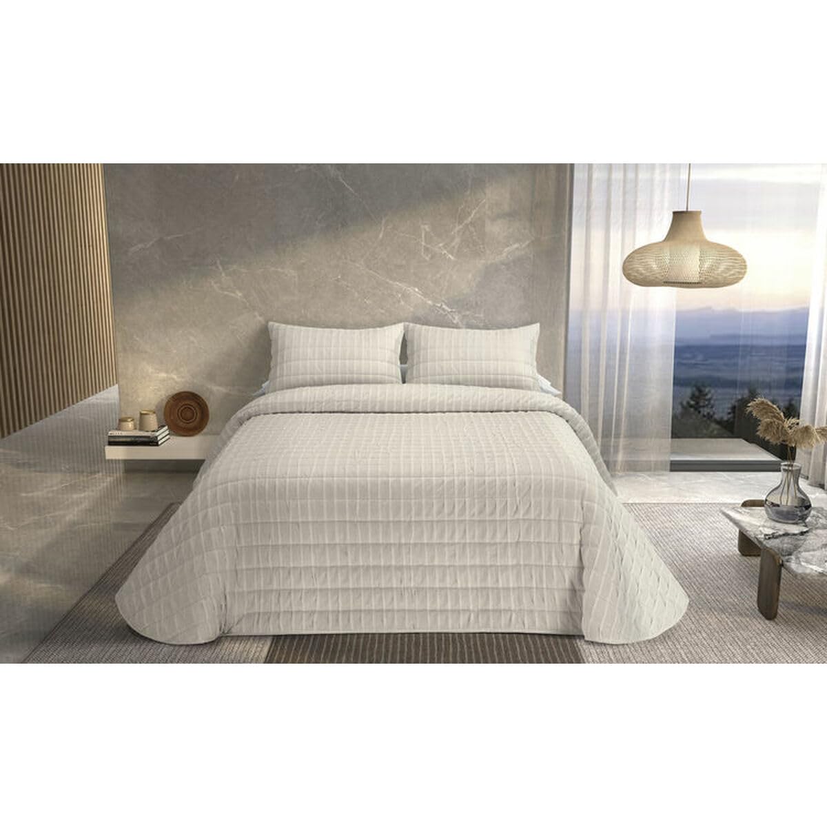 Pierre Cardin Colcha bouti Ondas - Cama 150 cm - Color Beig