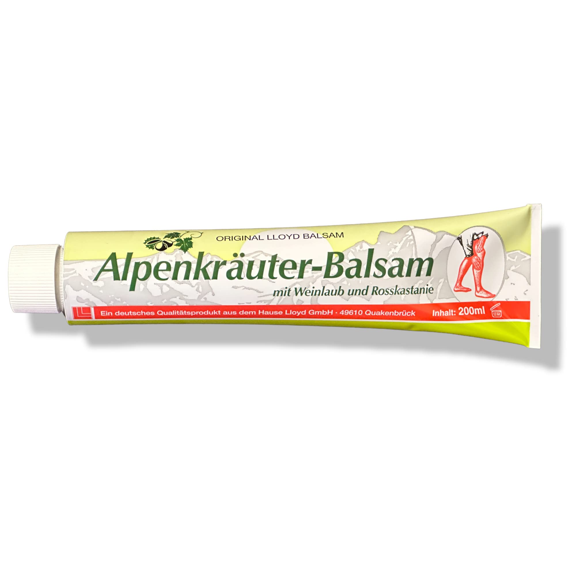 Oryginalna maść z Alp Lloyd Lacure Wellness Sport Massage z ziołami, łagodząca ból, przeciwzapalna (balsam z Alp z liści winogron i kasztanowca, 800 ml)